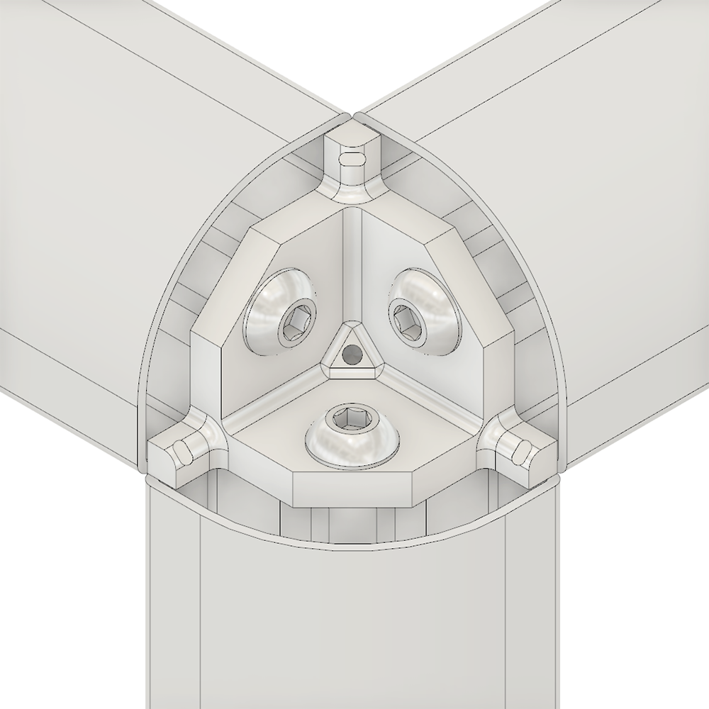40-010-1 MODULAR SOLUTIONS CONNECTOR<br>3-WAY BODY CONNECTION ANGLE W/ HARDWARE